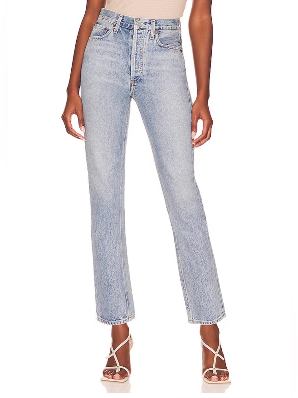 AGOLDE Riley High Rise Straight Crop Jeans in Renewal